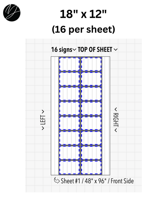 18" x 12" (16 per sheet) - Business Sign