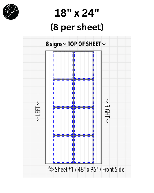 18" x 24" (8 per sheet) - Business Sign