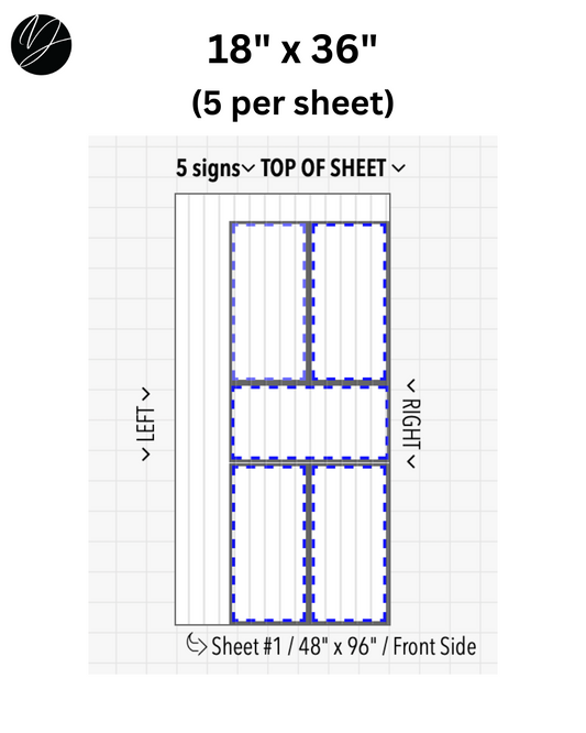 18" x 36" (5 per sheet) - Business Sign