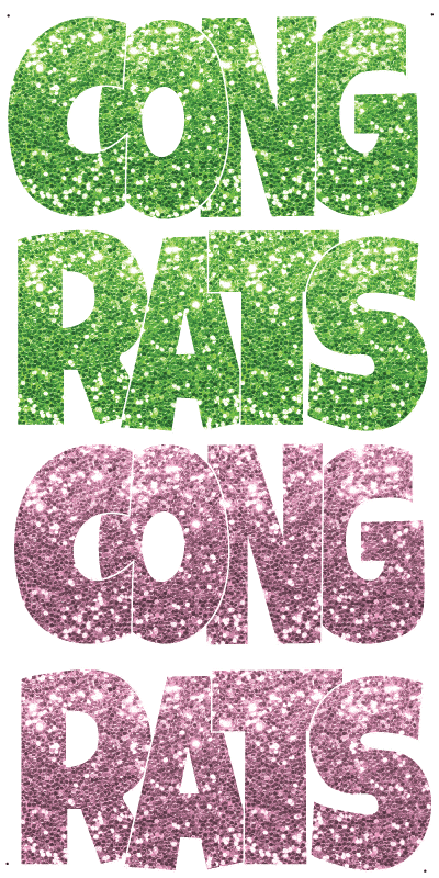Glitter Lime and Lavender Congrats image 0