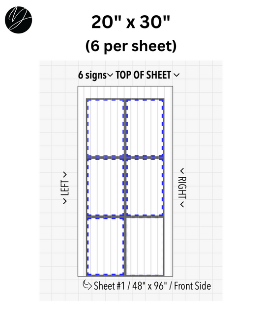 20" x 30" (6 per sheet) - Business Sign