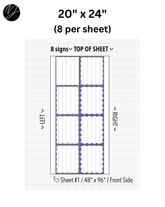 20" x 24" (8 per sheet) - Business Sign