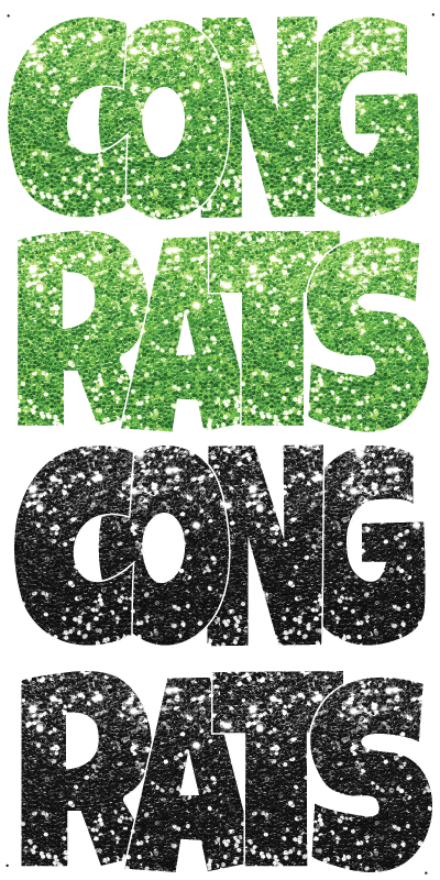 Glitter Lime and Black Congrats image 0
