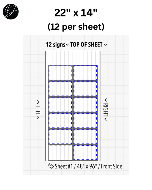 22" x 14" (12 per sheet) - Business Sign