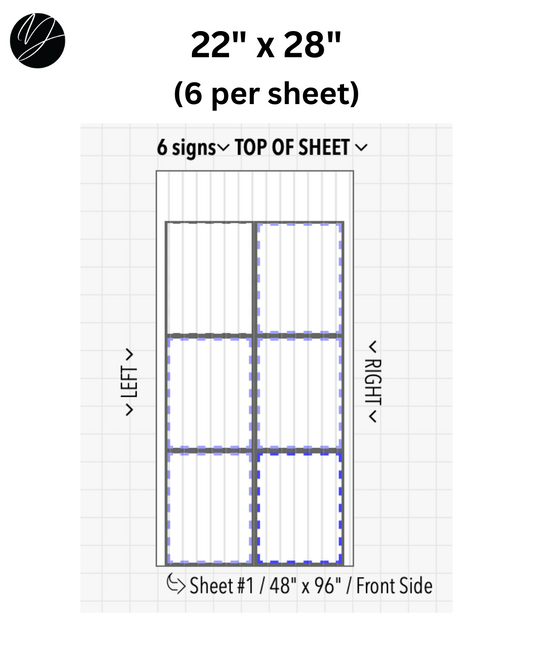 22" x 28" (6 per sheet) - Business Sign
