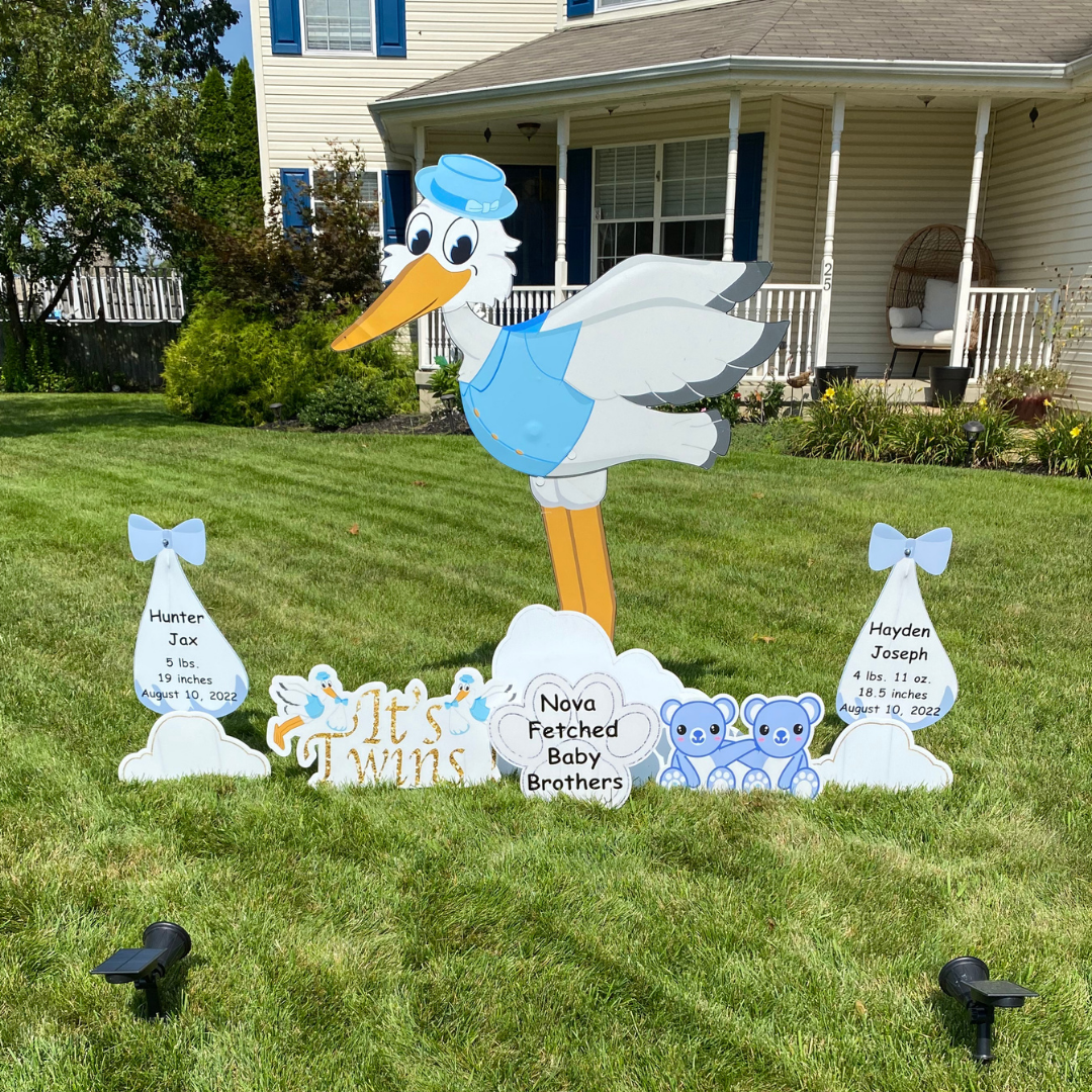1 Stork & 2 Bundles | Twin Stork