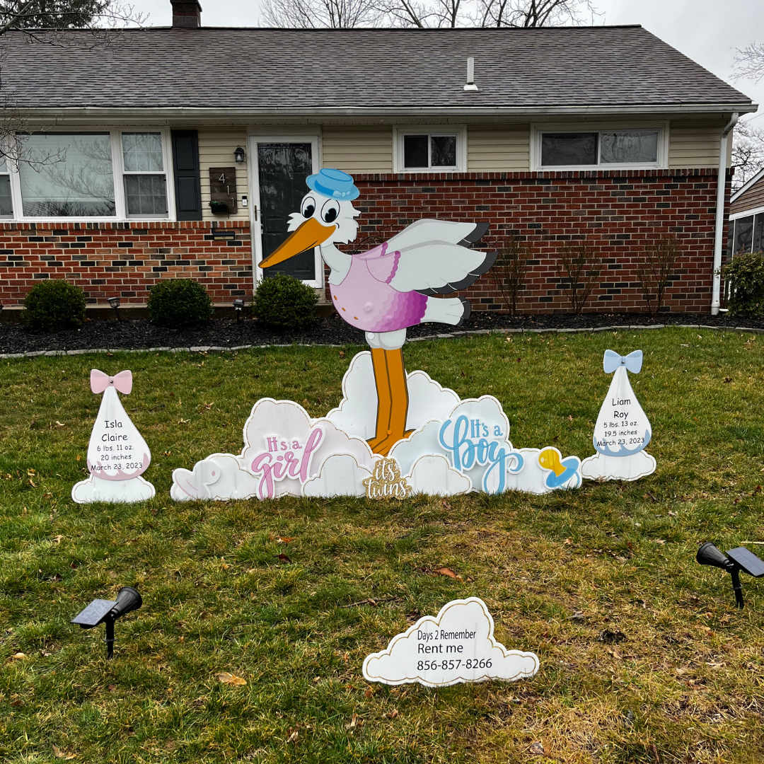 1 Stork & 2 Bundles | Twin Stork