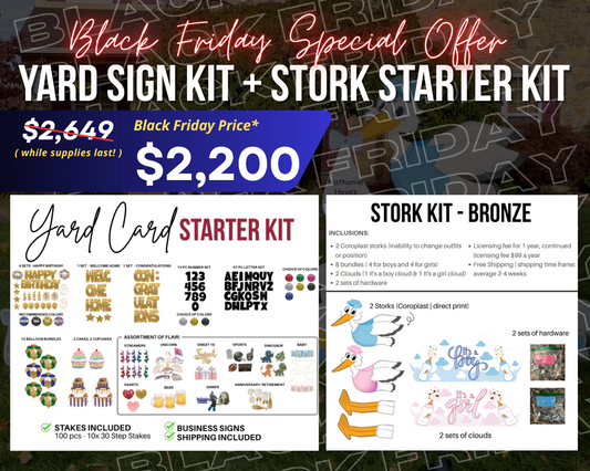 Yard Card Starter Kit + Stork Kit Bundle | Black Friday Exclusive