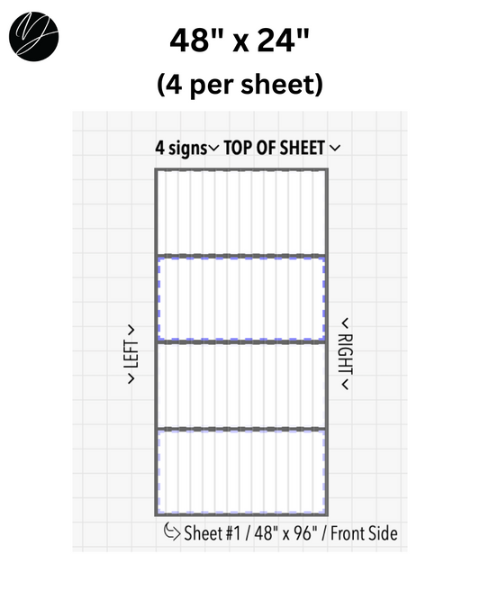 48" x 24" (4 per sheet) - Business Sign