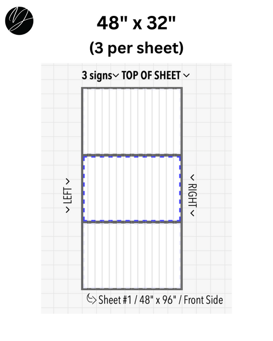 48" x 32" (3 per sheet) - Business Sign
