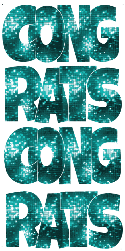 Disco Turquoise Congrats image 0