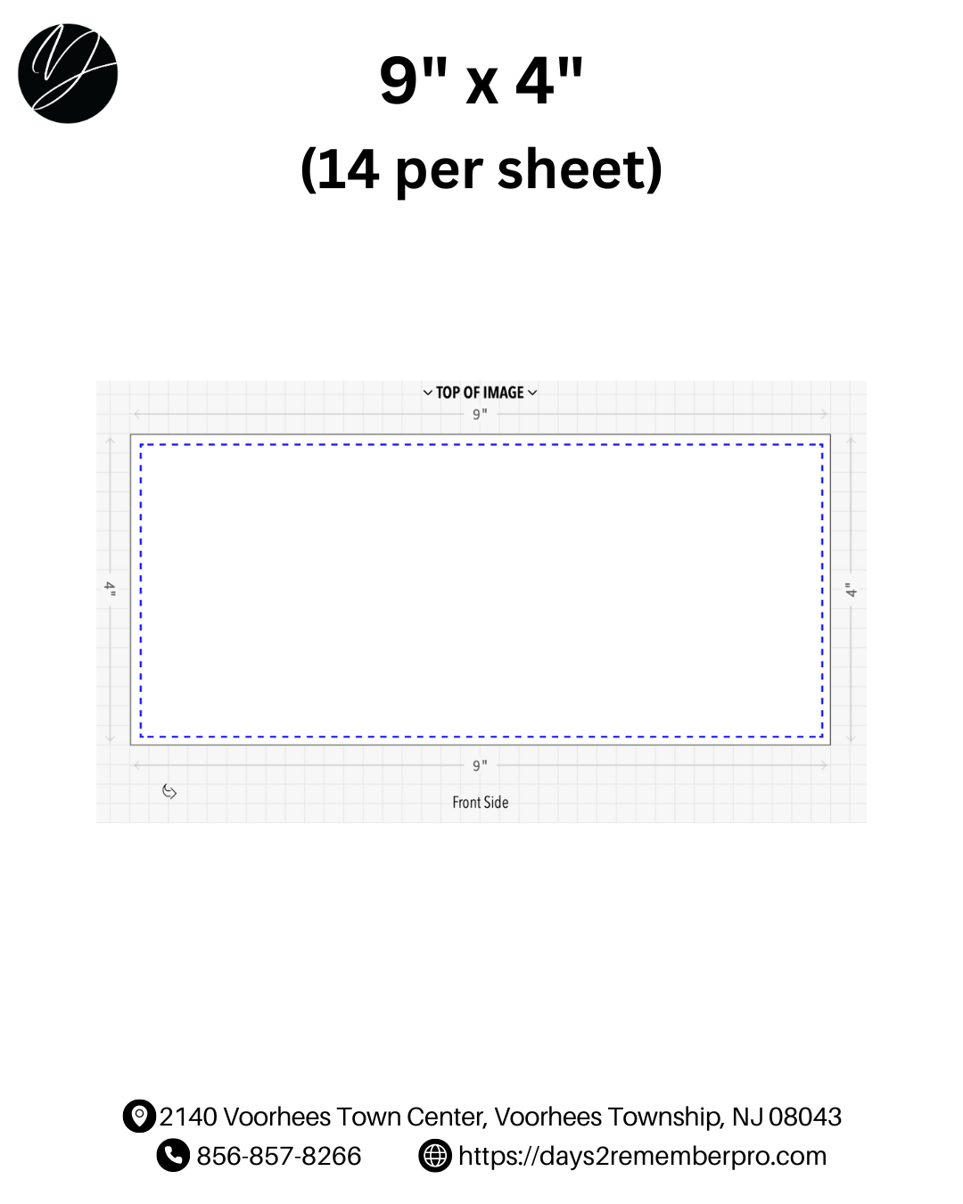 Business Card (14 per sheet) 9" x 4"