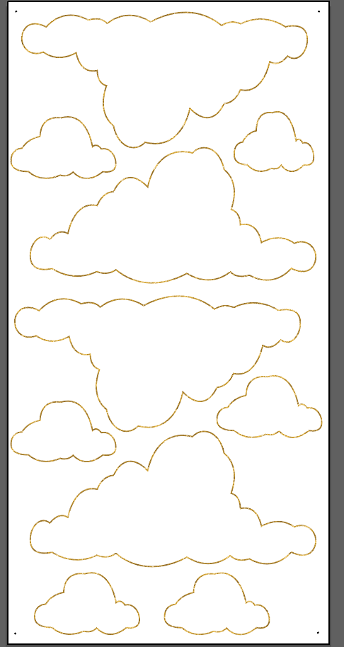 Clouds_ white trim gold (tip points right )