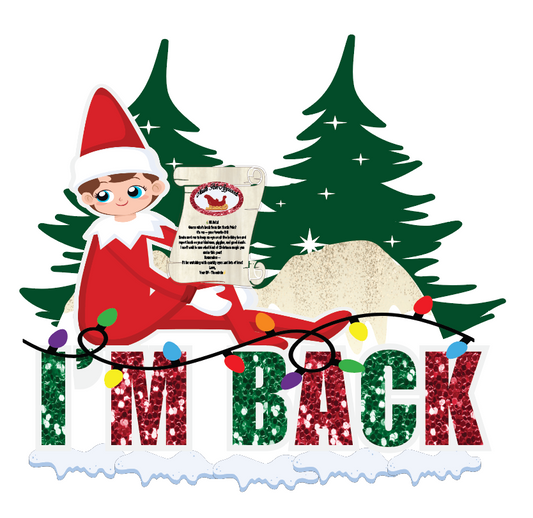The Elf Is Back (customize with name or message)