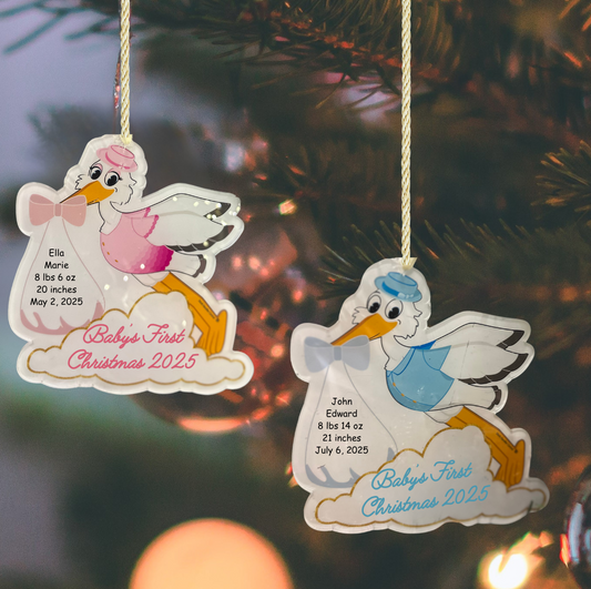 Stork Baby's 1st Christmas Ornament