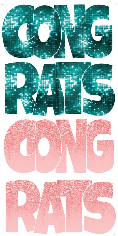 Turquoise and Pink Congrats image 0