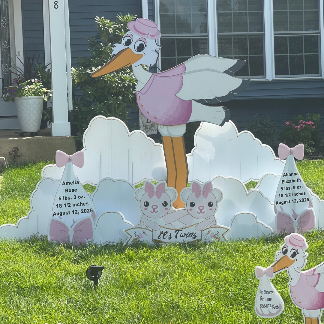 1 Stork & 2 Bundles | Twin Stork