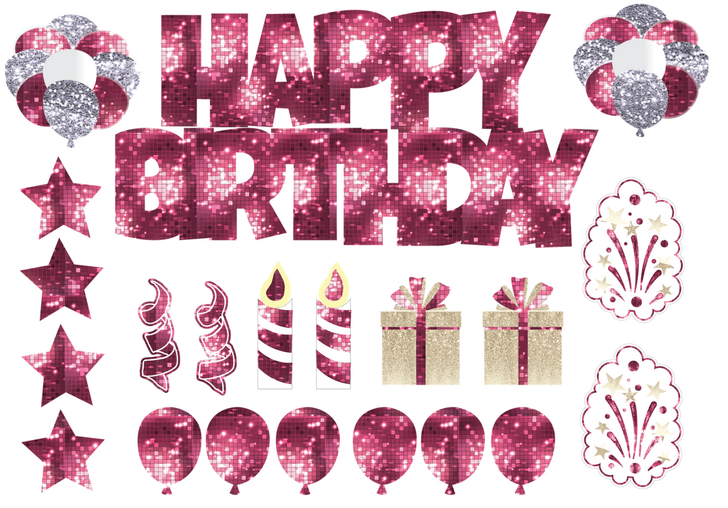 Full Set Happy Birthday Yard Sign