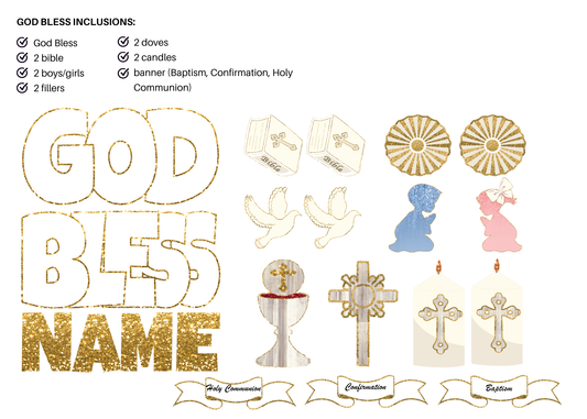 Holy Communion Kit -  with Gold Trim | White Letters