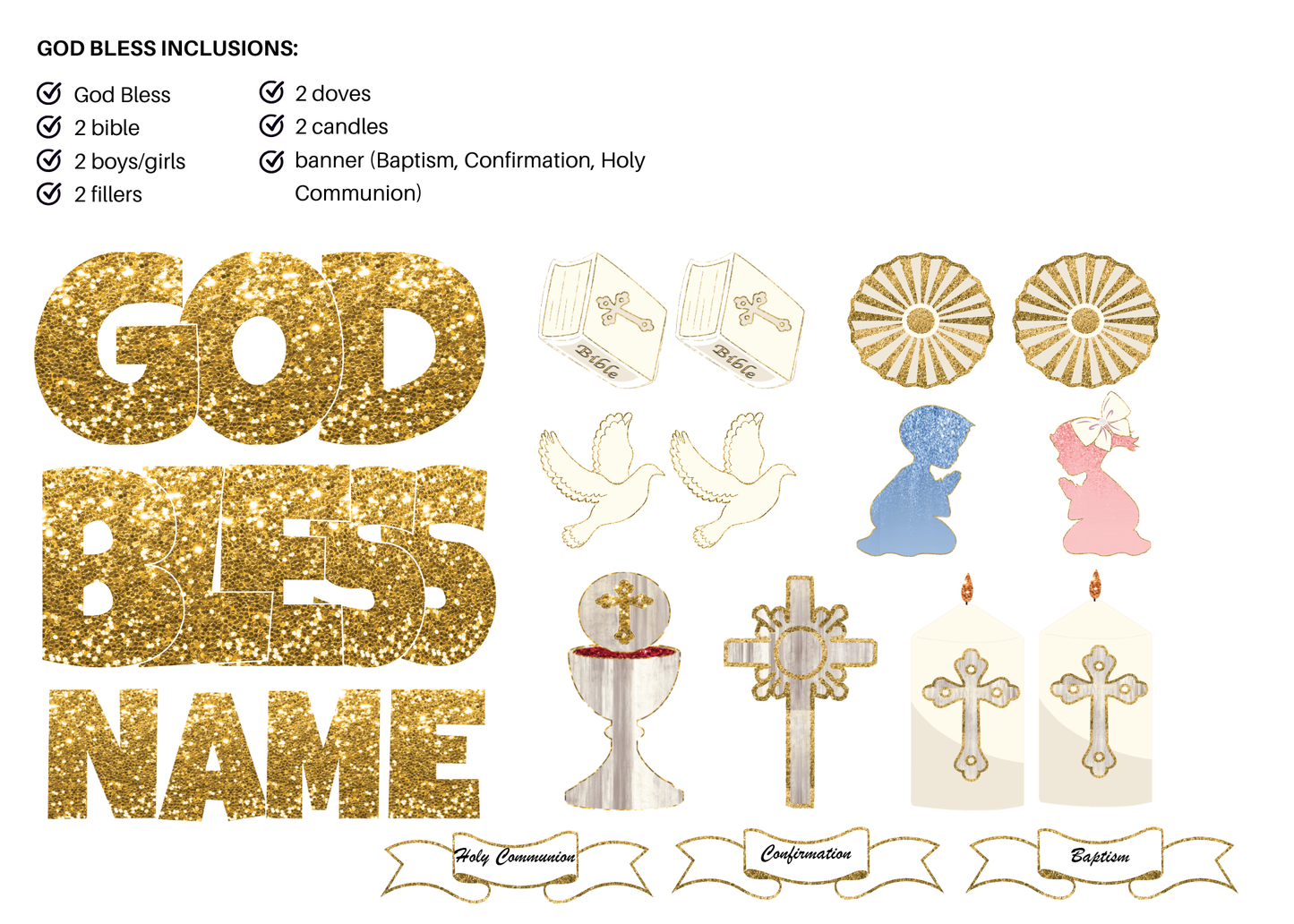 Holy Communion Kit - Gold Letters